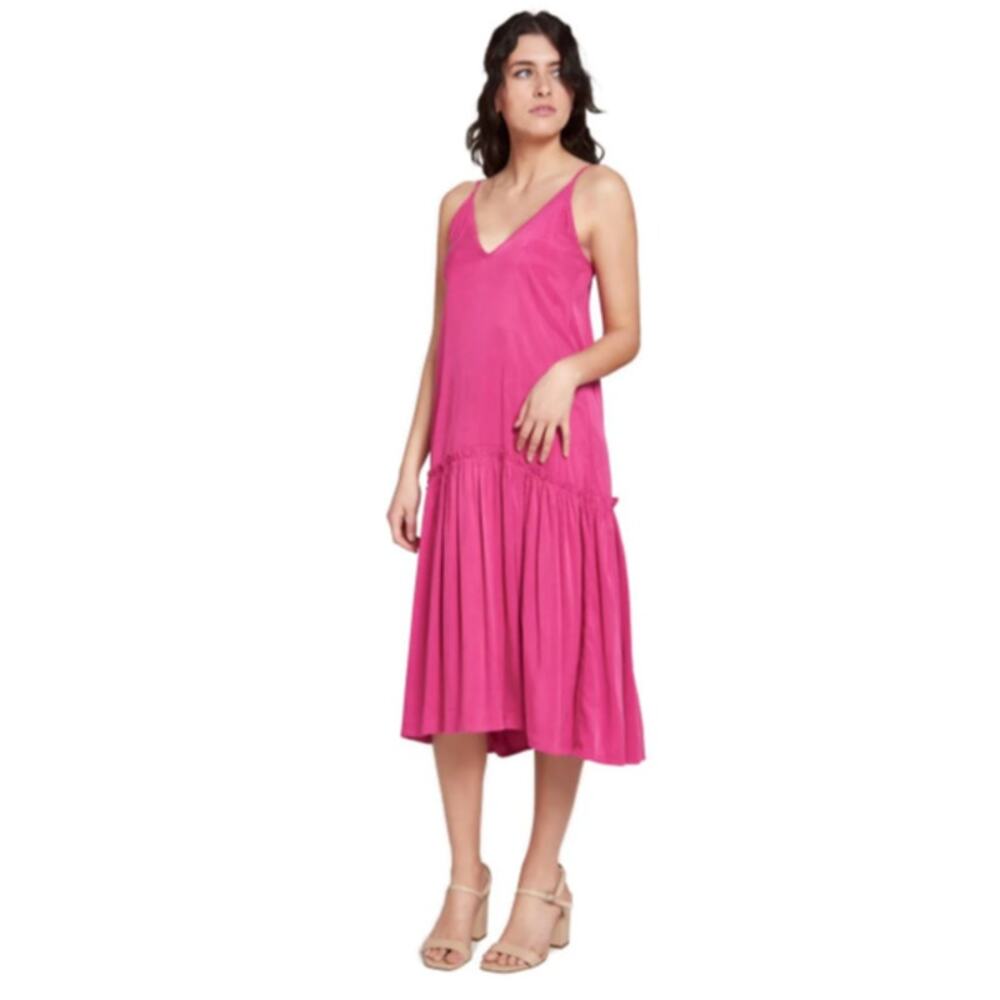 Taylor Tillman Midi Tiered Prairiecore Kat Slip Dress Flowy Symmer Vacation‎ XL